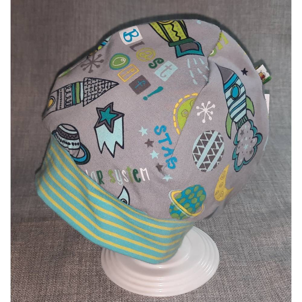 Wende-Beanie KU 47-50cm, Wendemütze, 2-in-1 Mütze mit Bündchen, doppellagige Mütze, Bild 2
