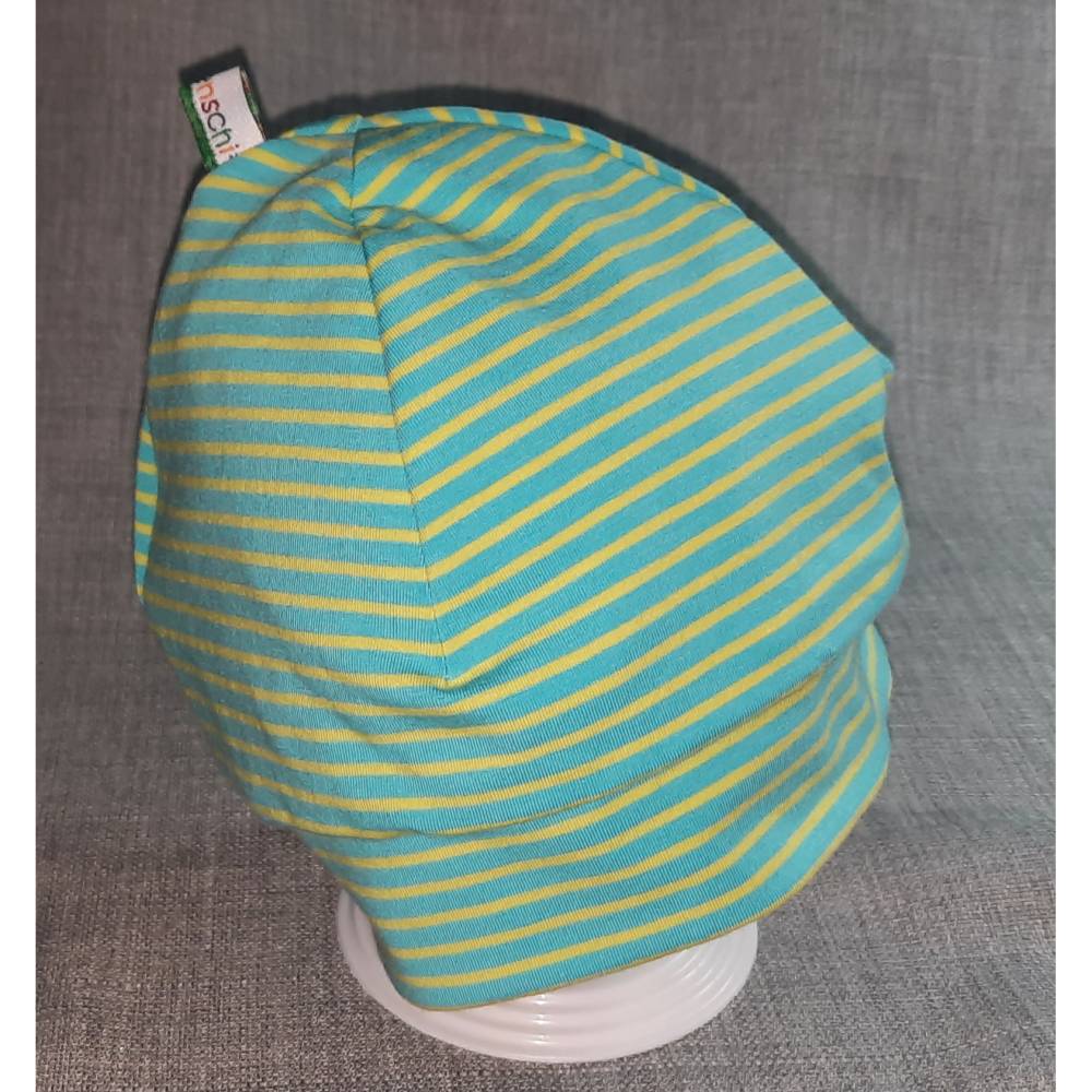 Wende-Beanie KU 47-50cm, Wendemütze, 2-in-1 Mütze mit Bündchen, doppellagige Mütze, Bild 4