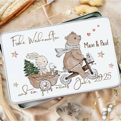 	 Keksdose personalisiert, Plätzchendose Weihnachten, Personalisierte Keksdose, Geschenk Kinder, Vorratsdose