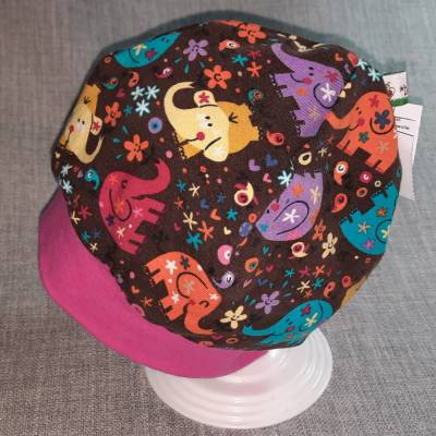 Wende-Beanie KU 43-46cm, Wendemütze, 2-in-1 Mütze mit Bündchen, doppellagige Mütze