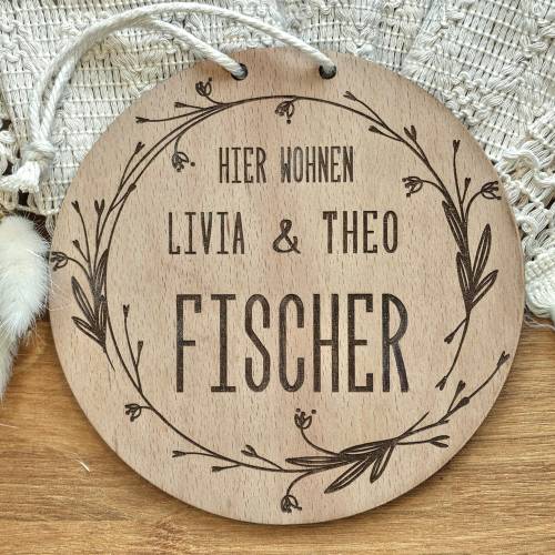 Hochzeitsgeschenk Türschild personalisiert