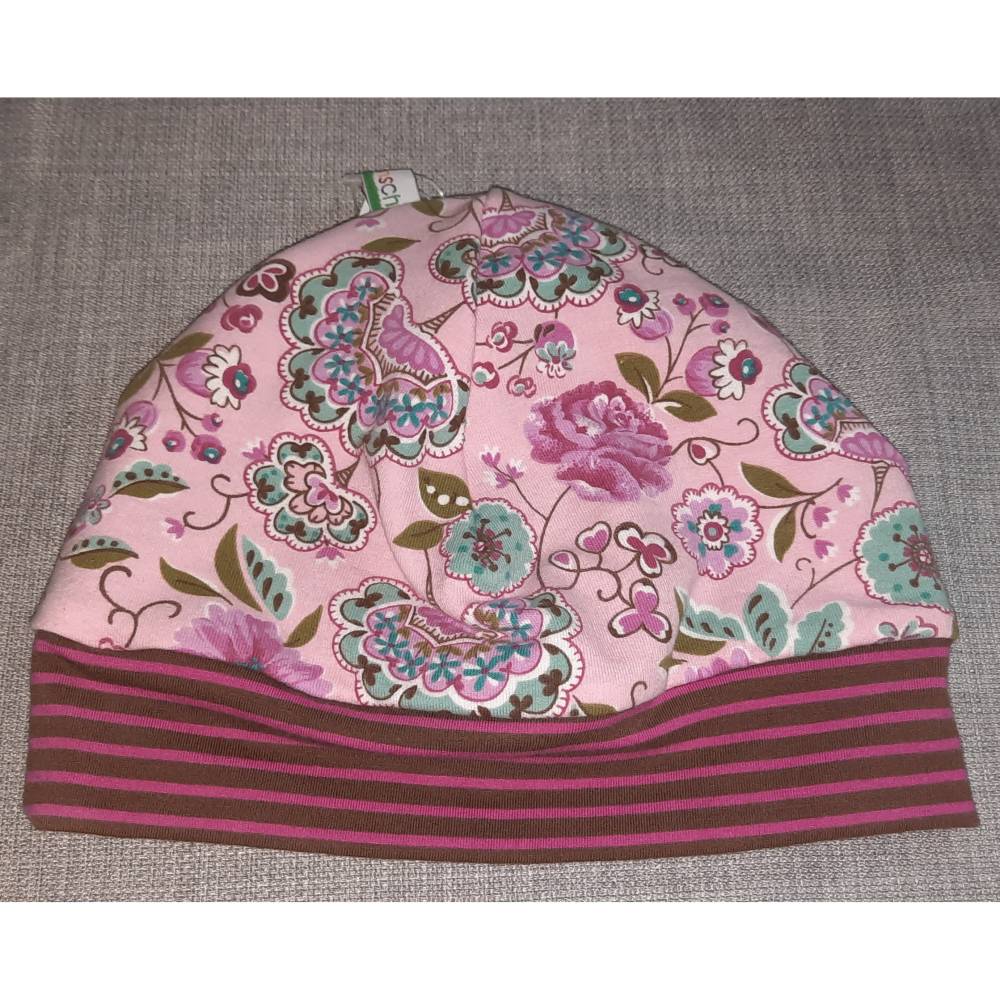 Wende-Beanie KU 47-50cm, Wendemütze, 2-in-1 Mütze mit Bündchen, doppellagige Mütze, Bild 6