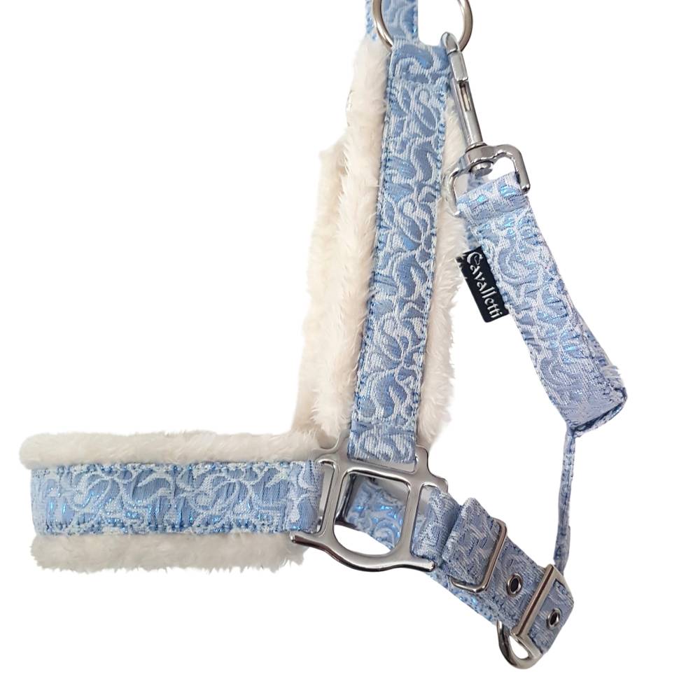 Halfter Mini Shetty Romeo Deluxe hellblau glänzend Pferdehalfter Größe ...
