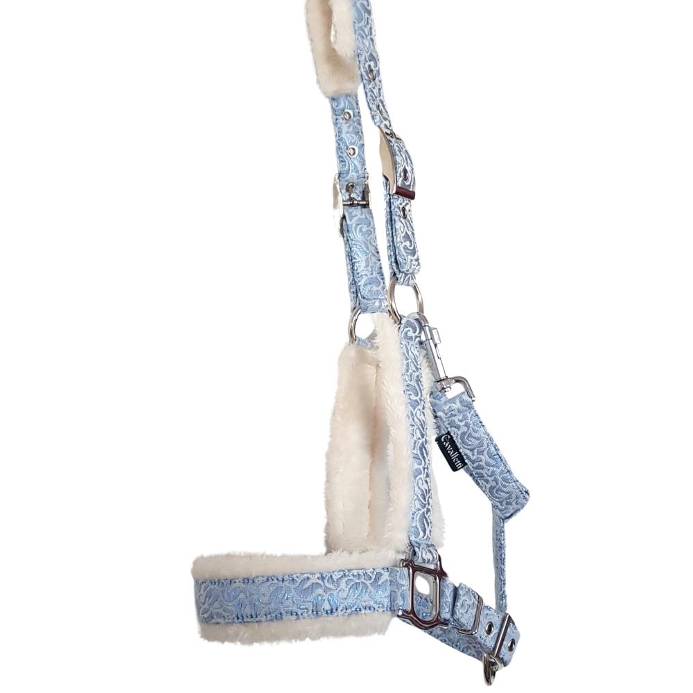 Halfter Mini Shetty Romeo Deluxe hellblau glänzend Pferdehalfter Größe ...