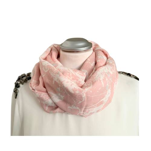 Loopschal aus Viskose rosa Marmor für Damen *Mamasign