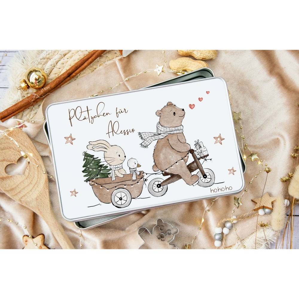Keksdose personalisiert, Plätzchendose Weihnachten, Personalisierte Keksdose, Geschenk Kinder, Vorratsdose