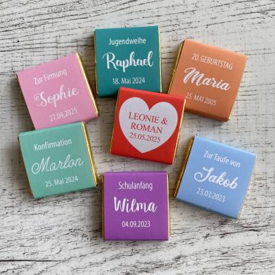 Gastgeschenk Hochzeit | Schokolade Schokotäfelchen | personalisiert