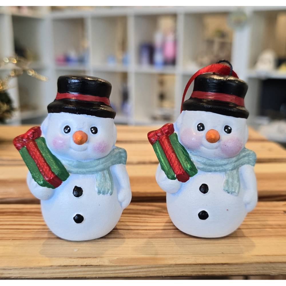 Weihnachtsdeko aus Keramik - Schneemann 1
