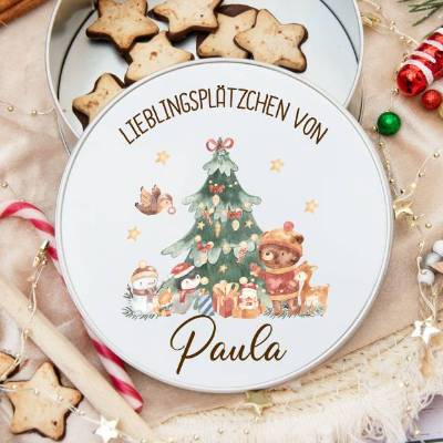 Keksdose personalisiert, Plätzchendose Weihnachten, Personalisierte Keksdose, Geschenk Kinder, Vorratsdose