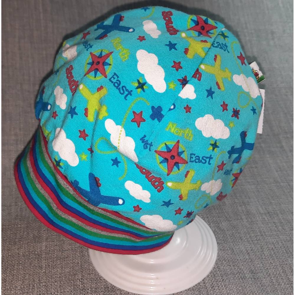 Wende-Beanie KU 43-46cm, Wendemütze, 2-in-1 Mütze mit Bündchen, doppellagige Mütze Bild 2