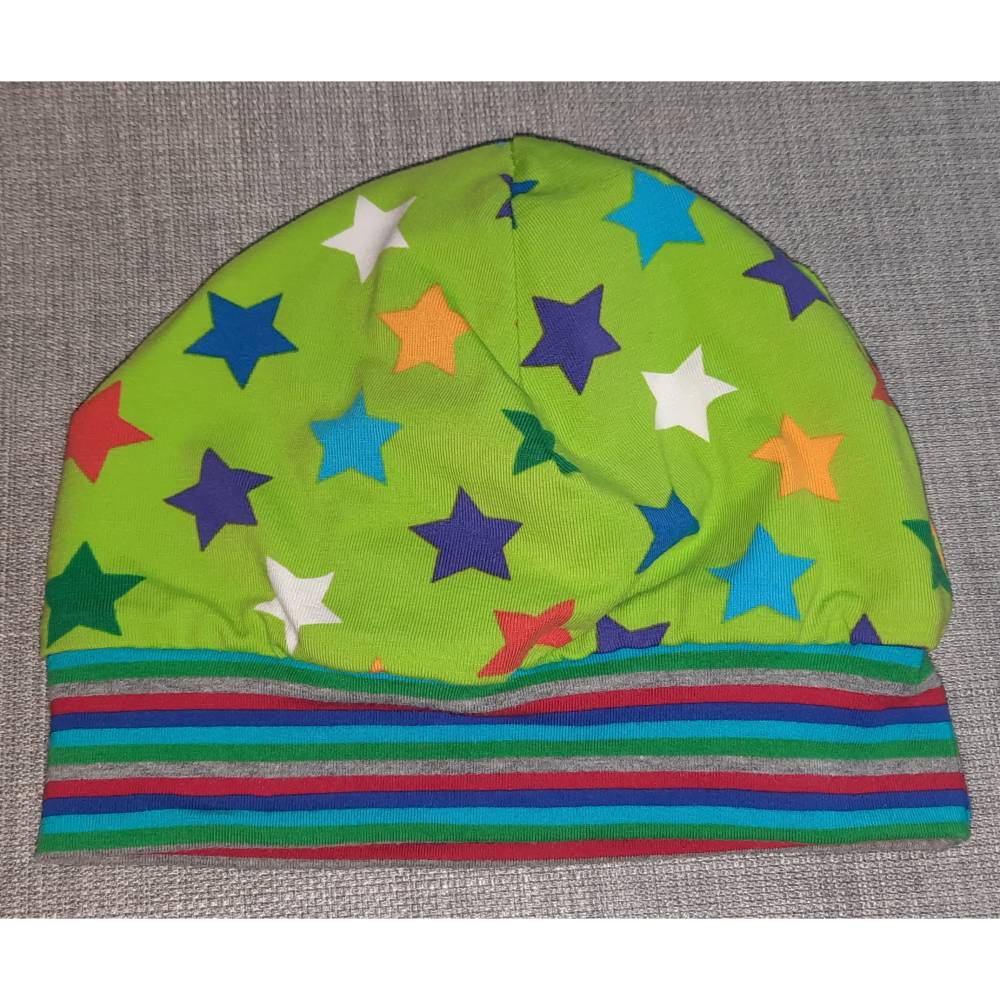 Wende-Beanie KU 43-46cm, Wendemütze, 2-in-1 Mütze mit Bündchen, doppellagige Mütze Bild 5