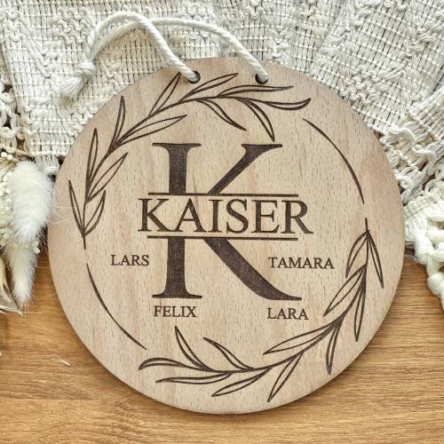 Personalisiertes Türschild Monogramm Eingangstür, Familienschild mit Namen Haustür, Haustürschild 