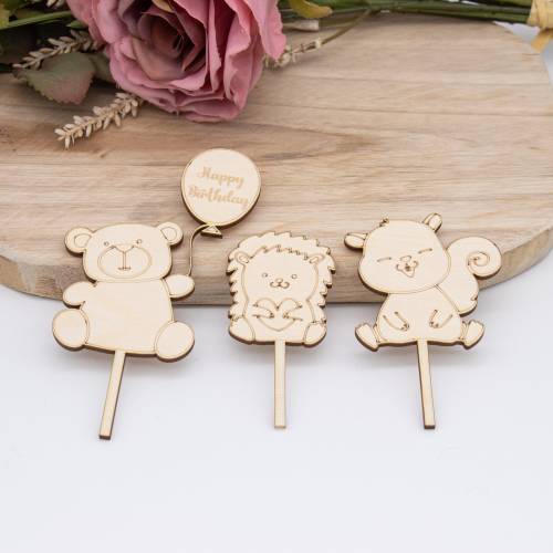 Caketopper Waldtiere –  Kuchenaufsatz für Geburtstage & Babypartys