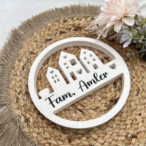 Individuelles Türschild mit Namen – personalisiertes Namensschild aus Reliefgießpulver