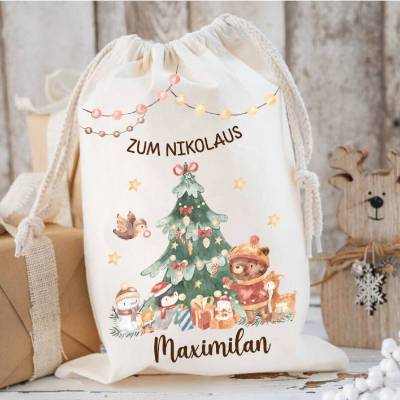 Nikolaussack, Geschenke Kinder personalisiert mit Name, Nikolausgeschenk, Tasche, Nikolausbeutel Weihnachten