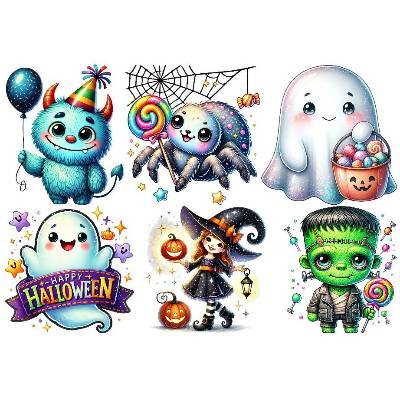 Bügelbilder Bügelmotiv Halloween Monster Spinne Gespenst Mumie Junge Mädchen Höhe 20cm