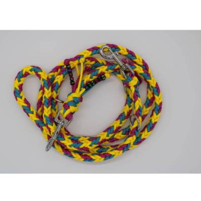 Hundeleine aus Paracord geflochten // verschiedene Längen möglich // mit Namen // Gelb, Türkis und Pink