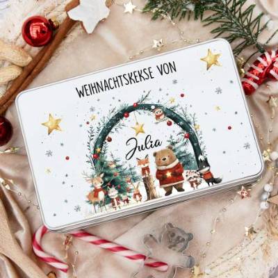 Keksdose personalisiert, Plätzchendose Weihnachten, Personalisierte Keksdose, Geschenk Kinder, Vorratsdose