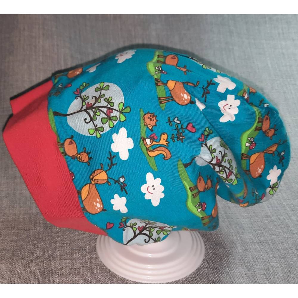 Long Beanie zum wenden KU 47-50cm, Wendemütze, 2-in-1 Mütze mit Bündchen, doppellagige Mütze, Bild 2