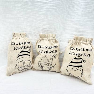 Nikolausbeutel  Wichtelbeutel Weihnachtgeschenk Du bist mir Wichtelig Weihnachten Geschenk Geschenkverpackung