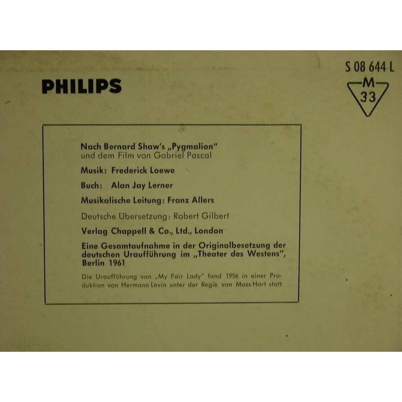 My Fair Lady, die Aufnahme der Erstaufführung, Philips LP,1 961 Bild 2