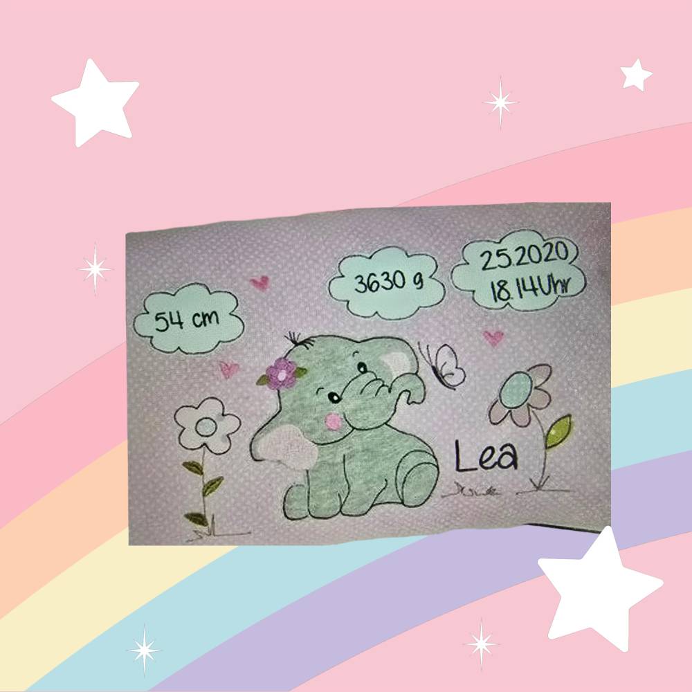 Tolle Geburtskissen mit verschiedenen Motiven , Personalisierte Kissen, Geschenk zur Geburt und Taufe 30x45 cm Bild 4