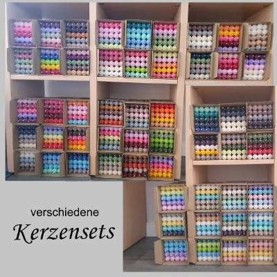 Stabkerzen im Set 10 cm oder 18cm lang - 22mm Durchmesser farbig | Vorteilspack Kerzenset Farbenkombi | Kerze