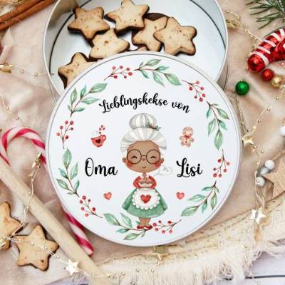Keksdose personalisiert, Plätzchendose Weihnachten, Personalisierte Keksdose, Geschenk Kinder, Vorratsdose