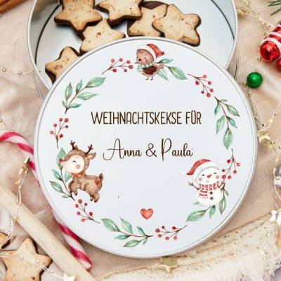 Keksdose personalisiert, Plätzchendose Weihnachten, Personalisierte Keksdose, Geschenk Kinder, Vorratsdose