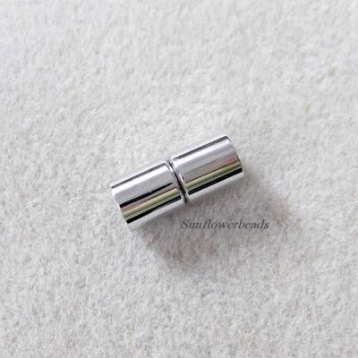 Silberner Magnetverschluss aus Edelstahl zum Einkleben von Bändern
