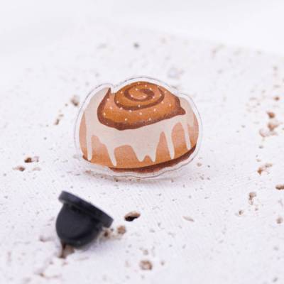 Pin Zimtschnecke Acryl Schweden Acrylpin Geschenk Schweden Kanelbulle - Geschenk Schweden Tasche - Dekoration Rucksack 