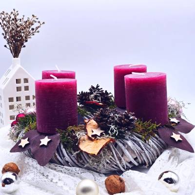 Deko für die Weihnachtszeit | Weihnachtliche Dekoration | Adventskranz  | Festliche Tischdeko |Weihnachten