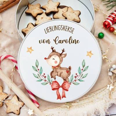 Keksdose personalisiert, Plätzchendose Weihnachten, Personalisierte Keksdose, Geschenk Kinder, Vorratsdose