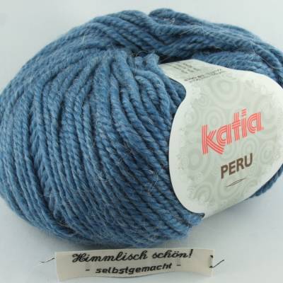 Katia Peru kuschelige einfarbige Wolle mit Alpaka in Farbe 18, jeansblau