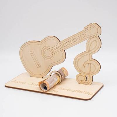 Geldgeschenk Gitarre - aus Holz personalisiert