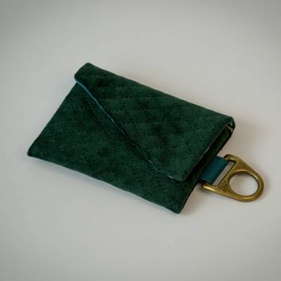 Kleine Geldbörse mit Reißverschluss und Münzfach, Kartenfach. Münzbörse, moosgrün, Fuchs