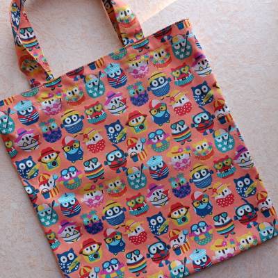Mini StoffBeutel, Stofftasche, Einkaufstasche, Shopper, mit Hühner - Motiven