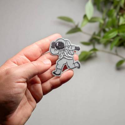 Bügelbild Reflektierend Astronaut, Patch zum Aufbügeln, Aufnäher Patches, Bügelbild, Applikation zum Aufbügeln, 