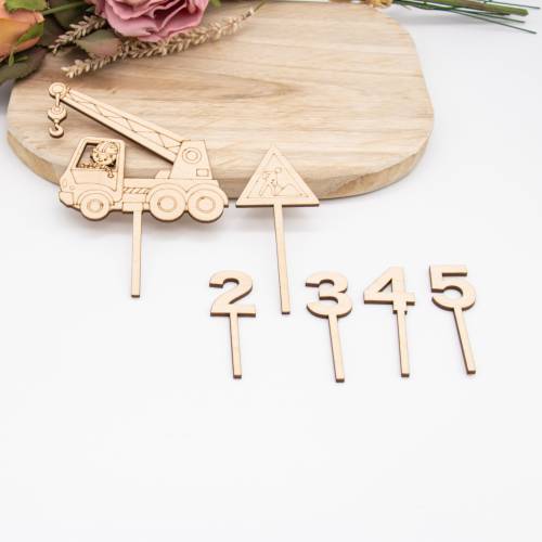 Caketopper Baustelle –  Kuchenaufsatz für Geburtstage & Babypartys