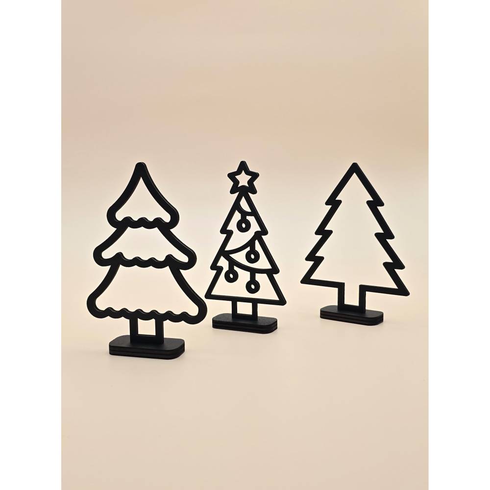 Tannenbaum aus Holz Line Art minimalistisches Design moderner abstrakter Weihnachtsbaum Weihnachtsdeko Weihnachten Deko