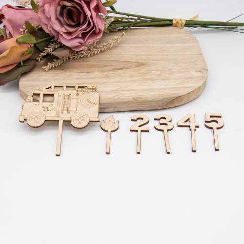 Caketopper Feuerwehr –  Kuchenaufsatz für Geburtstage & Babypartys
