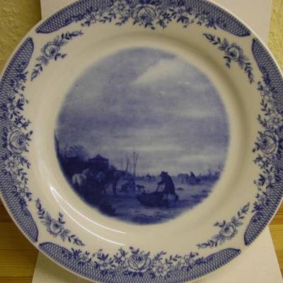 Wandteller-Kahla Porzellan-Isaac von Ostade, 1621-1649, um 1970,