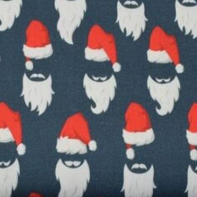 Weihnachtsstoffe Nikolausgesicht Meterware–Baumwolle Xmas Stoffe schwarz weiß rot–Deko Stoffe nähen Geschenke Beutel 