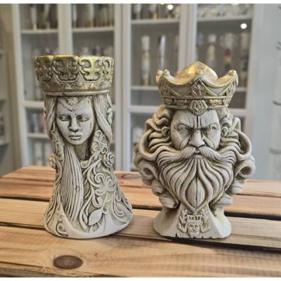 Deko Figuren - Königspaar - Handbemalt - Mittelalter -