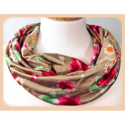 LOOP Rosen vintage Stil, Schlauchschal, Viskose Jersey, Blumen print, handmade by BuntMixxDESIGN