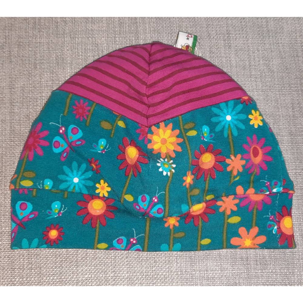 Wende-Beanie Gr. 39-42cm, Wendemütze, 2-in-1 Mütze mit Bündchen, doppellagige Mütze Bild 6