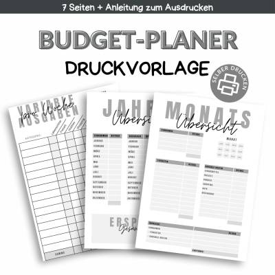 Budget-Planer deutsch A4 als PDF – Finanzplaner & Spar-Challenges zum Ausdrucken