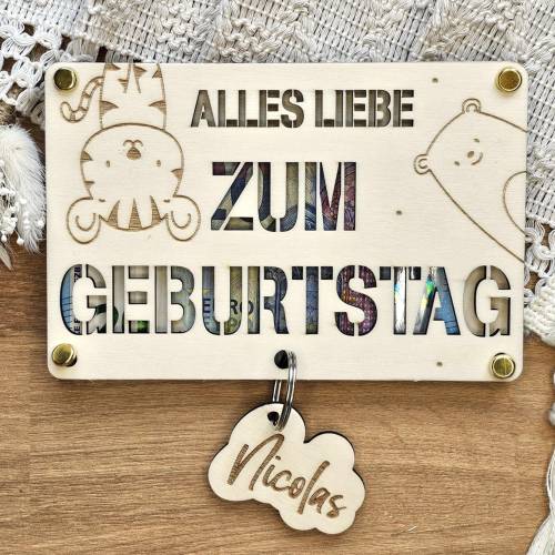 Geldgeschenk Geburtstag Kind Geburtstagskarte personalisiert