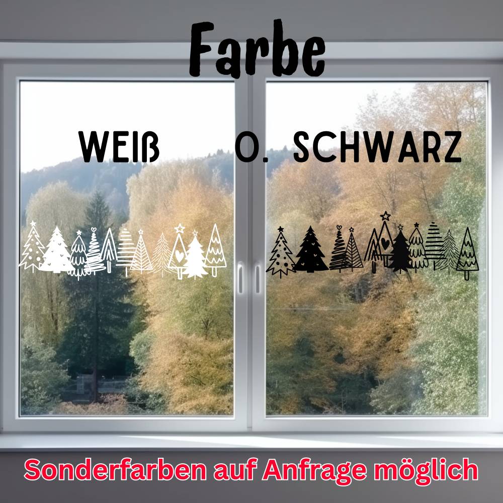 Weihnachts-Fensteraufkleber Set – Tannenzweig, Rentier & Co. – Statisch, Wiederverwendbar (2 Bögen)
