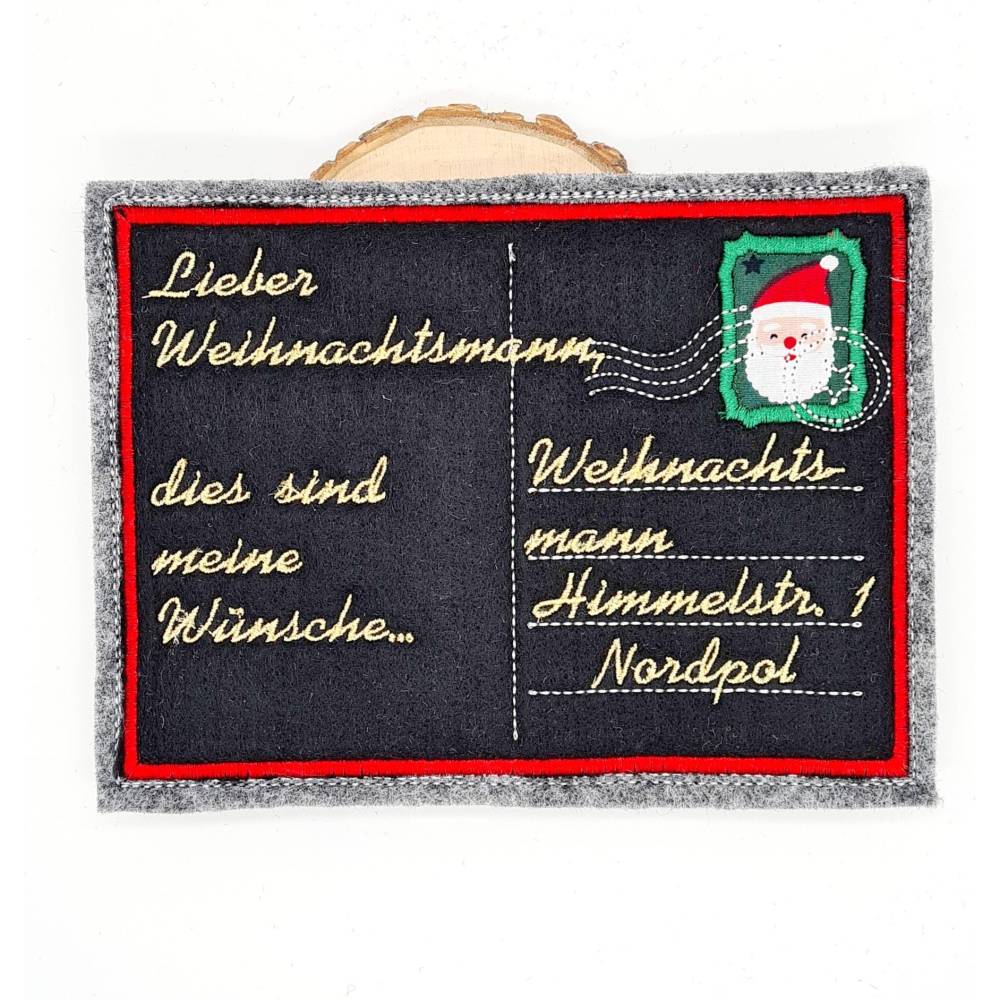 Stickdatei Postkarte Weihnachtsmann ITH Bild 1